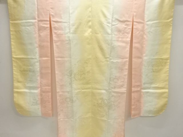 JAPANESE KIMONO / UNUSED HITOE JUBAN FOR FURISODE / WOVEN FLOWER CART